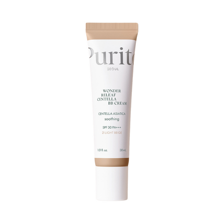 PURITO SEOUL Wonder Releaf Centella BB Cream SPF 30 PA+++, Regenerujący krem BB z wąkrotą azjatycką SPF 30 PA+++, 30 ml, 21 Light Beige