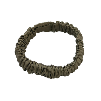 Jedwabna scrunchie KHAKI - gumka do włosów - LeLov