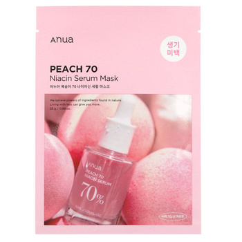 ANUA - Peach 70 Niacin Serum Mask - 25ml - Rozjaśniająco-ujędrniająca Maska do Twarzy