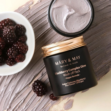 Mary&May - Blackberry Complex Glow Washoff Pack - Rozświetlająca Maska z Glinką - 125g