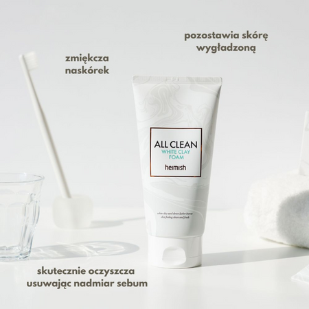 Heimish - All Clean White Clay Foam - Pianka Do Mycia Twarzy z Białą Glinką - 150g