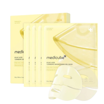 Medicube - Kojic Acid Turmeric Brightening Gel Mask - Zestaw 4szt/28g - Rozjaśniająca Maseczka W Płachcie
