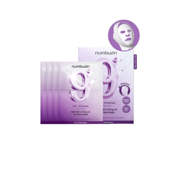 Numbuzin - No.9 NAD Bio Lifting Full Cover Facial Mask - Liftingująca Maseczka w Płachcie - Zestaw 4 sztuk