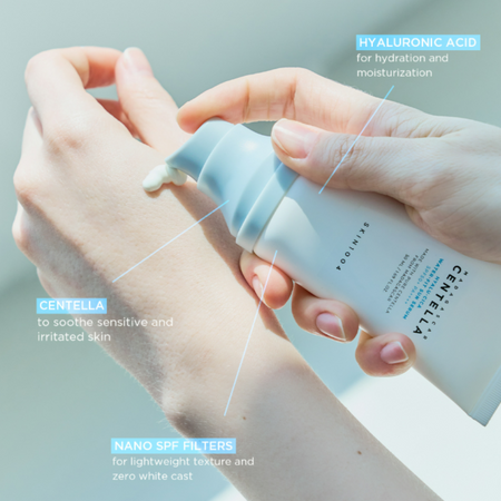 SKIN1004 - Madagascar Centella HYALU-CICA Water-Fit Sun Serum SPF50+ PA++++ - 100ml - Lekki Nawilżający Krem Przeciwsłoneczny SPF 50+ PA++++