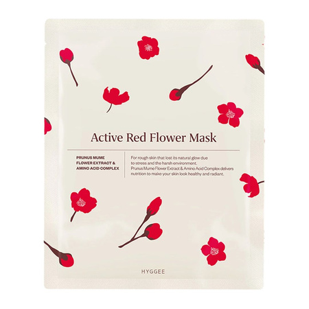 HYGGEE - Active Red Flower Mask - 35 ml - Nawilżająca Maska w Płachcie