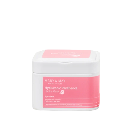 Mary&May - Hyaluronic Panthenol Hydra Mask - 30ea - Zestaw 30 Maseczek do Twarzy o Działaniu Nawilżającym