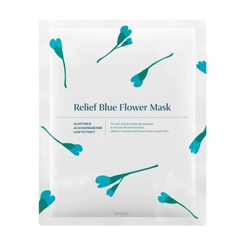 HYGGEE - Relief Blue Flower Mask - 35ml - Łagodząca Maska w Płachcie